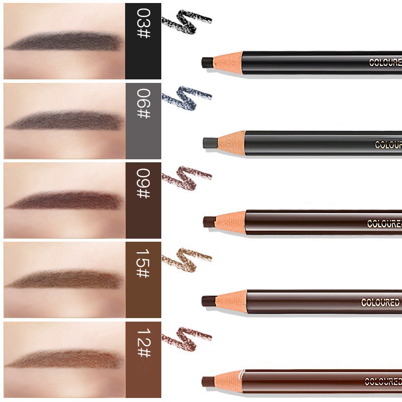 Bút chì kẻ lông mày dạng lột màu đen / nâu FIT COLORS chống nhòe chống nước nhỏ gọn cho nữ