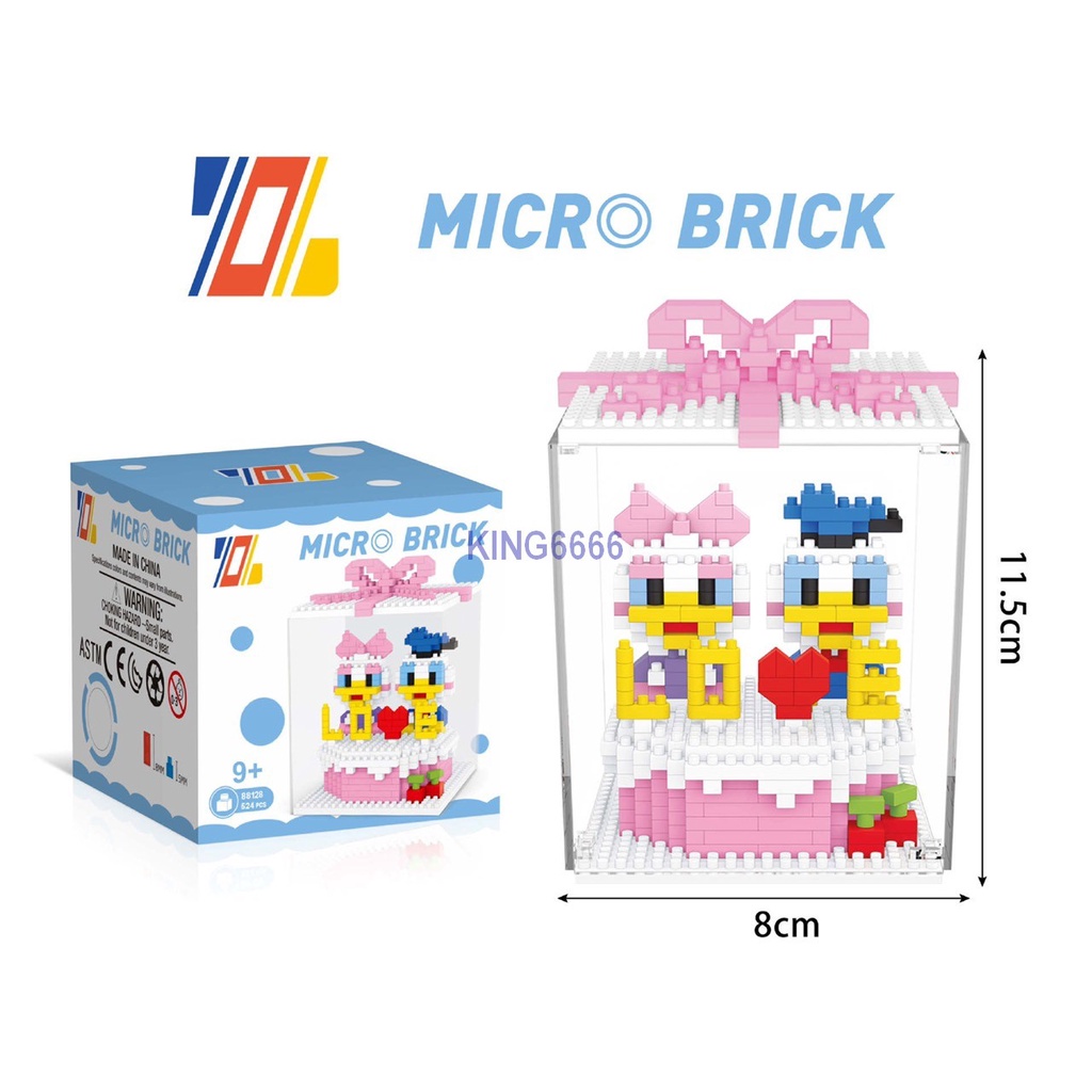 Lắp ráp bánh kem sinh nhật thỏ stella lou vịt donal gấu đồ chơi Xếp hình nanoblocks nano 3d cho bé Chuẩn Mẫu