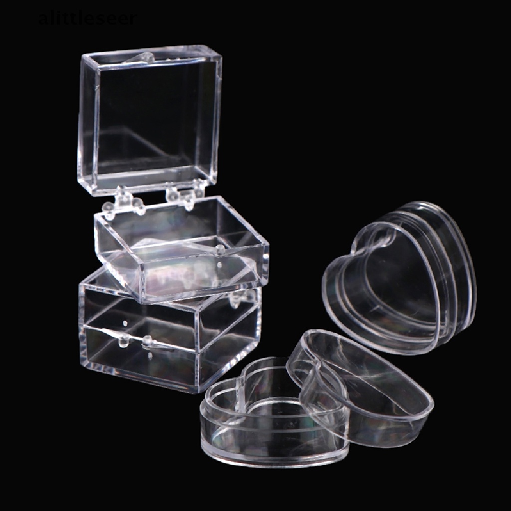 Set 2 Hộp Đựng Trang Sức / Trái Tim / Vuông Mini Trang Trí Nhà Búp Bê