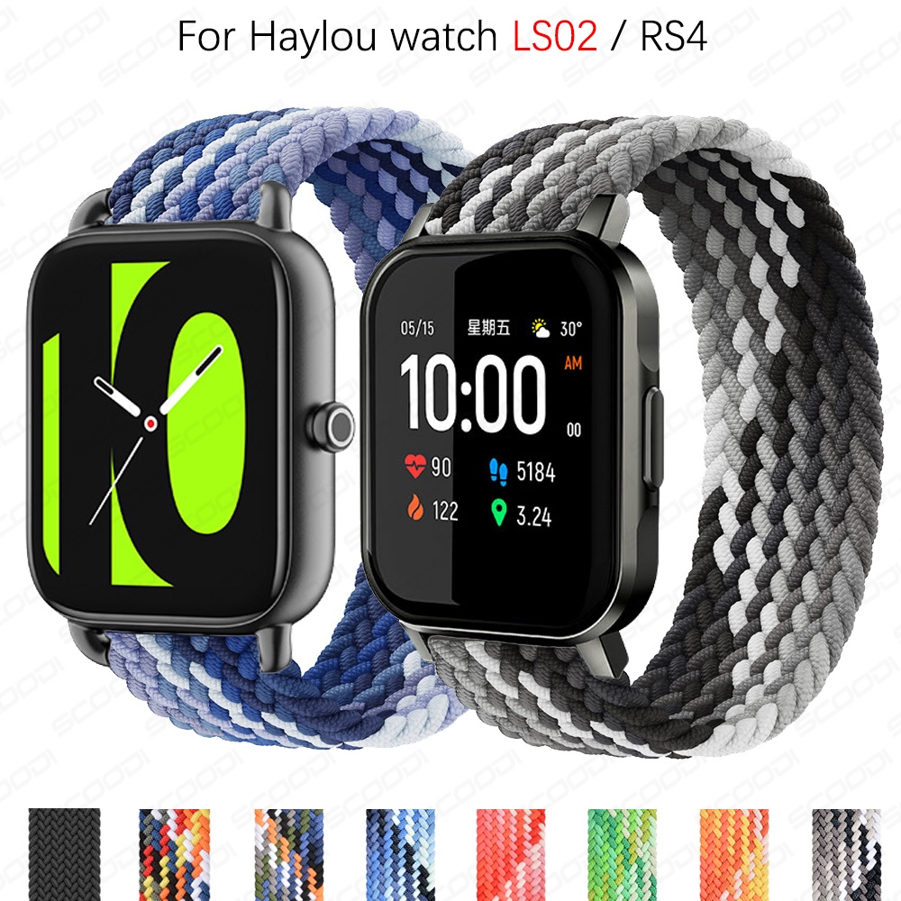 Dây Đeo Nylon Co Giãn Cho Đồng Hồ Thông Minh Haylou Smart watch 2 LS02 RS4 RS4 Plus