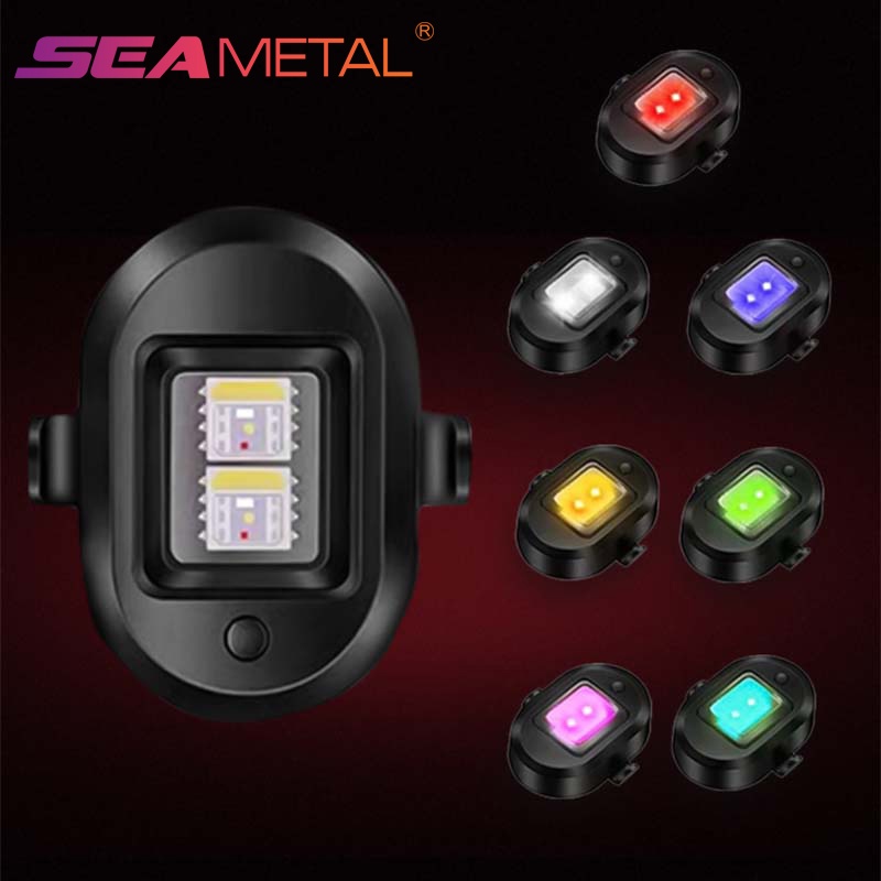 Đèn Tín Hiệu Cảnh Báo 7 Màu Sắc Cổng Sạc USB Tiện Lợi Dành Cho Xe Mô Tô