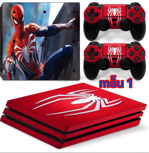 tấm dán lụa ps4 slim spider man người nhện 5 mẫu fullbody tuyệt đẹp