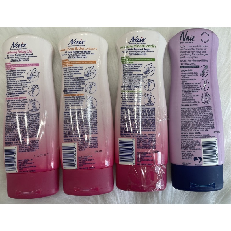 Tẩy lông Nair Hair Remover Lotion with Aloe & Lanolin 9 oz -Mỹ