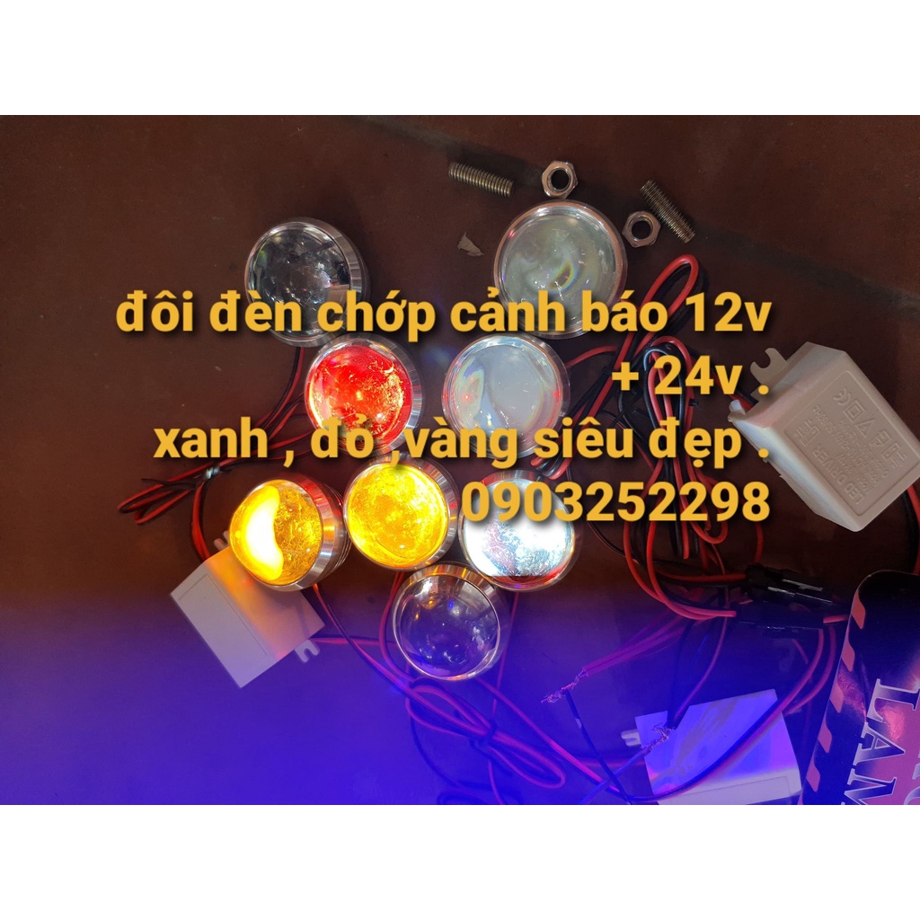 [Mã LIFEAU5SALE giảm 20k đơn 50k] Đèn led chớp mắt châu ( giá 1 đôi). Các màu 12v _24v dùng chung