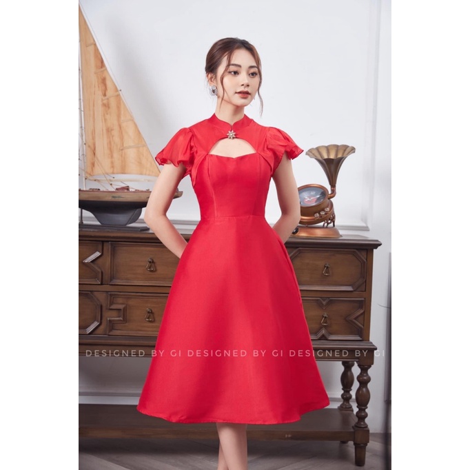 ĐẦM PHI CỨNG, FORM DÁNG A, CHẤT VẢI DỄ CHỊU, PHONG CÁCH TRUNG HOA, MẶC CỰC SANG TRỌNG UP SHOP HHP