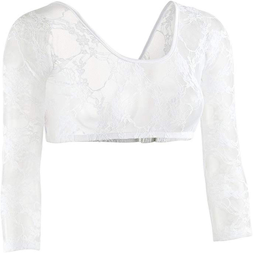 Áo Khoác Croptop Dài Tay Phối Ren Xinh Xắn Dành Cho Nữ