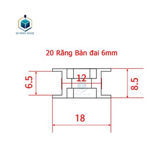 Ròng Rọc GT2 Bản Đai 6mm Cho Máy In 3D