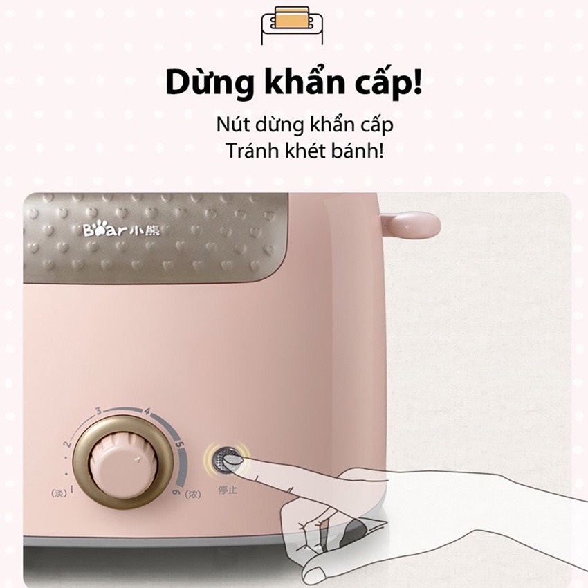 [Chính hãng] Máy Nướng Bánh Mỳ Sandwich Bear DSL-601 Hai Màu Xanh Hồng Sang Trọng