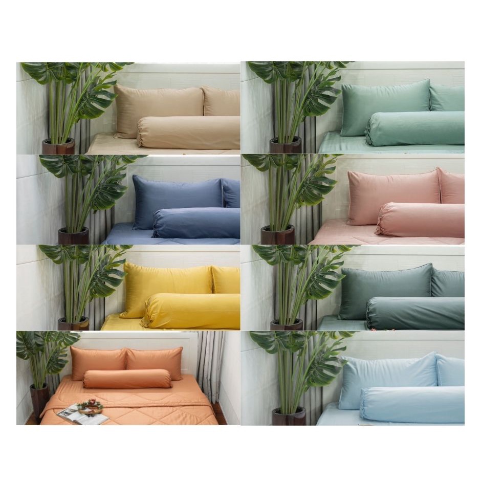 Full bộ chăn ga gối tencel 40s cao cấp LAMIDO trơn màu, đủ size nệm, bo chun