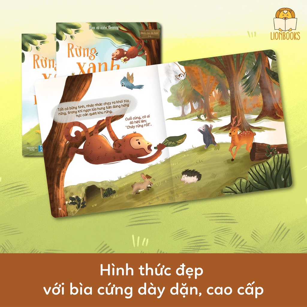 Truyện Kể Cho Bé Trước Giờ Đi Ngủ - Cuốn Rừng Xanh Rì Rào Tặng kèm 1 sticker nhân vật, cho bé 0-6 tuổi