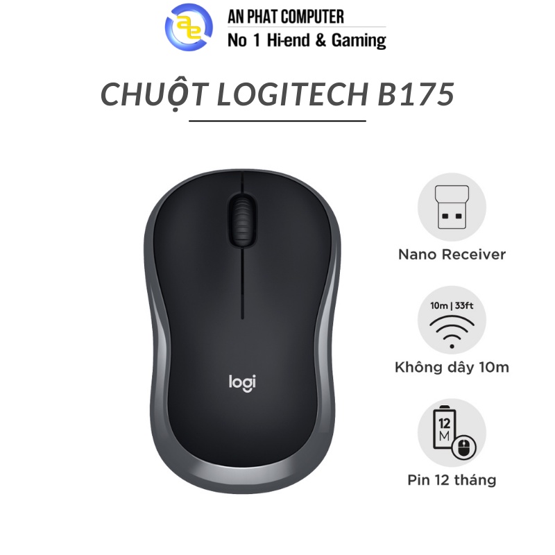 Chuột không dây Logitech B175 - Chính hãng BH 12 tháng