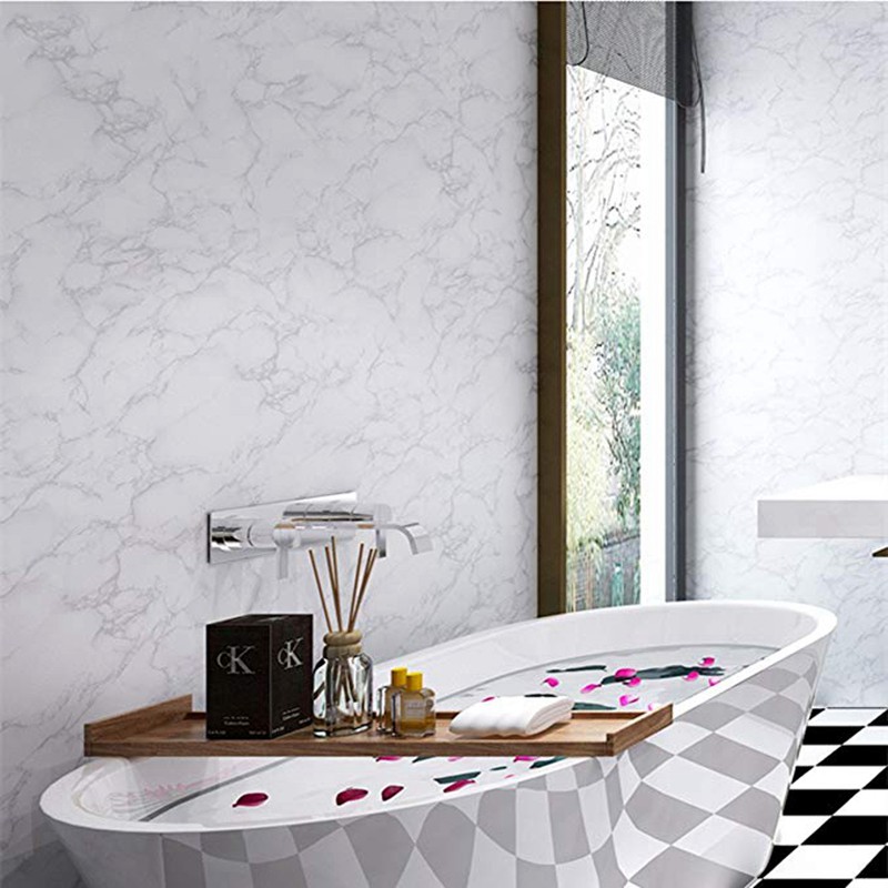 Giấy dán tường PVC dày chống thấm nước họa tiết giả đá hoa cương | BigBuy360 - bigbuy360.vn