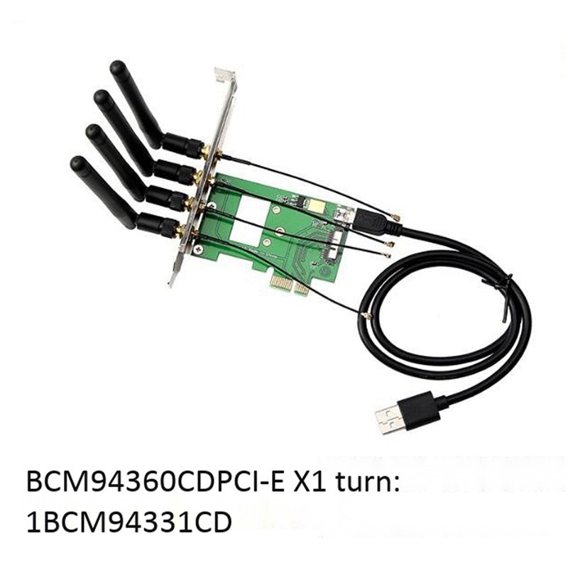Thẻ Chuyển Đổi Bcm94360Cd Sang Pci-E 1x Cho Máy Tính Bàn | BigBuy360 - bigbuy360.vn