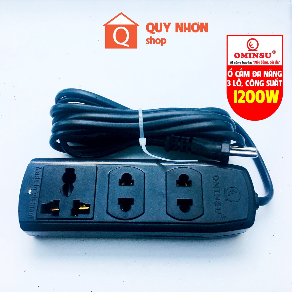 Ổ điện đa năng ổ cắm điện dây dài 3m, 5m thương hiệu OMINSU 1200W