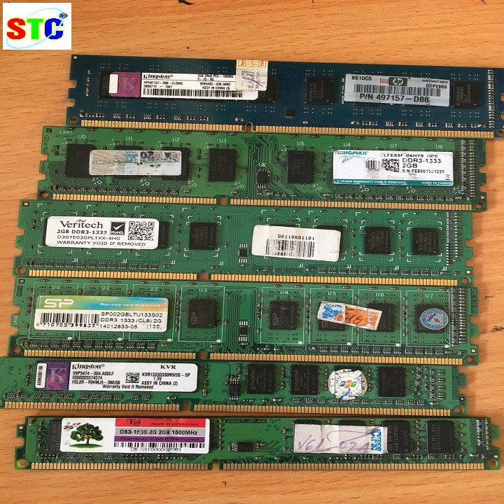 DDram3 2G dùng cho máy tính bàn - DDram3 2G bus 1600 1333 (cũ bóc máy) Nhiều mã khách nhau