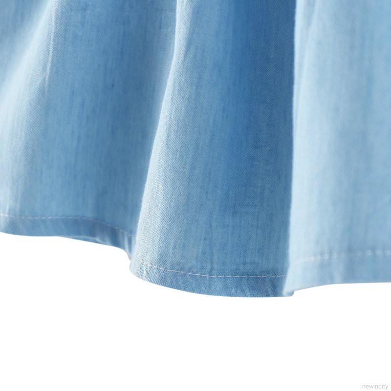 Đầm ngắn phối nơ lớn xinh xắn cho bé gái