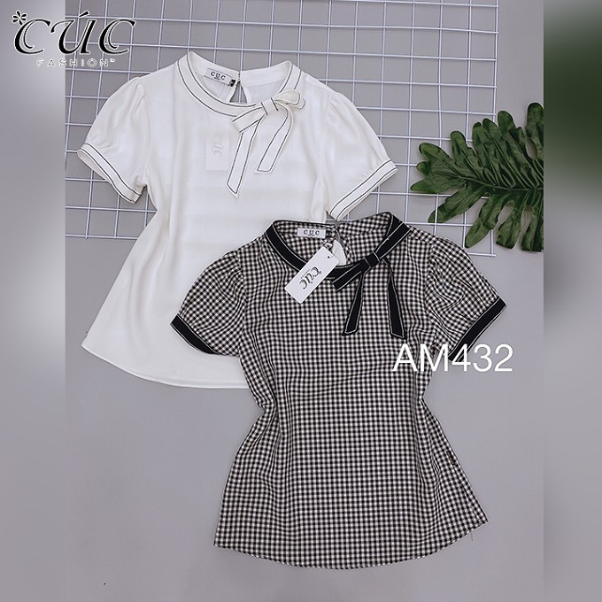 Áo sơ mi nữ Cúc Fashion somi tay ngắn cao cấp vải lụa from đẹp trắng đi học áo ...