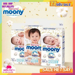 Bỉm Moony Natural - Moony Natural Nội Địa Chính Hãng - Bỉm Moony Dán/Quần Đủ Size NB63/S58/M48/L36/XL32