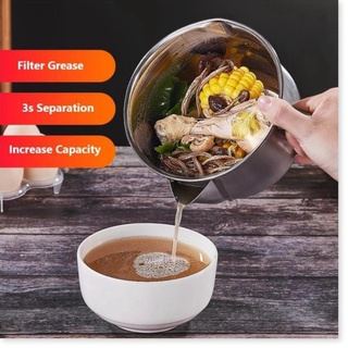 Bình lọc dầu ăn 💓FREESHIP💓 Ca tách nước béo đa năng bằng thép không gỉ 10029