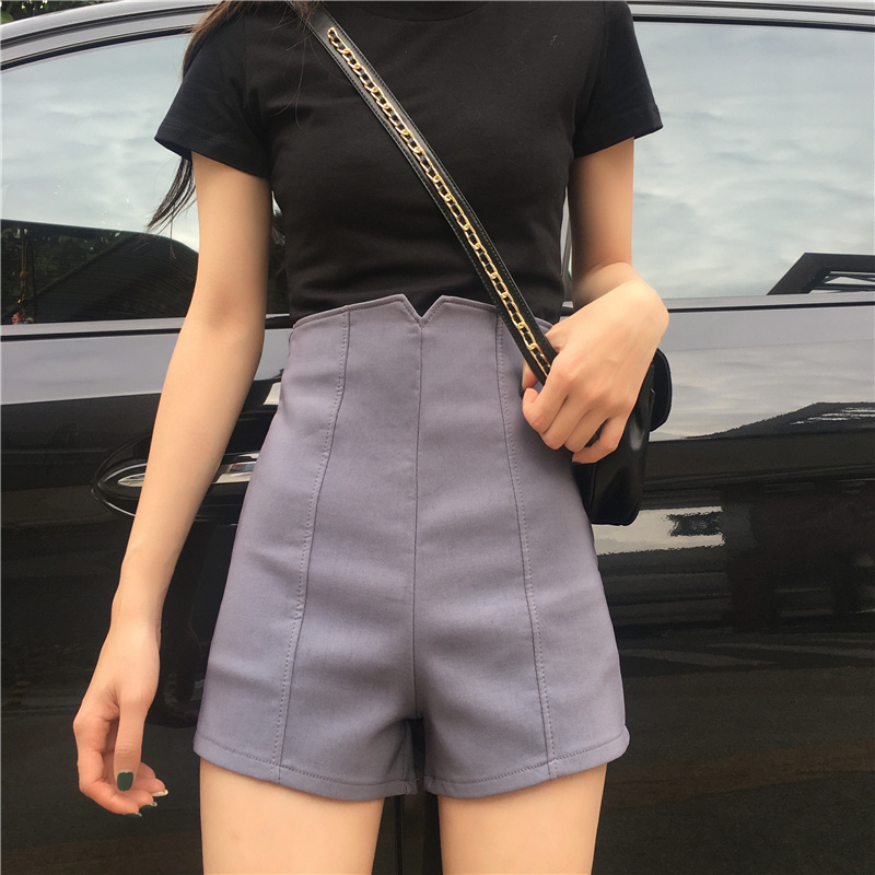 IELGY   Quần short Lưng Cao Dáng Chữ A Phong Cách Hàn Quốc Thời Trang Cho Nữ
