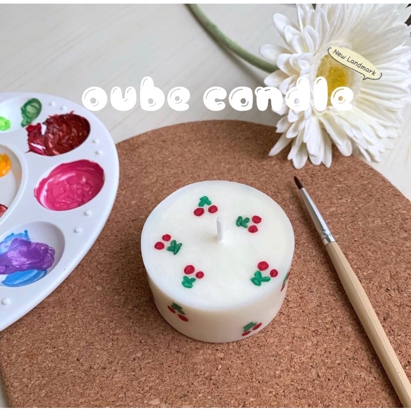 Nến Thơm Handmade Hình Bánh Sinh Nhật Vẽ Tay Tự Chọn Mẫu Quà Tặng Siêu Cute Kích Thước 6.5x4cm | Oube Candle NT15