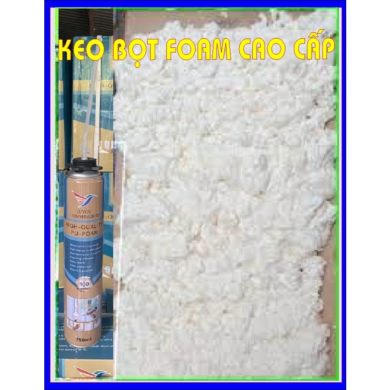 Keo xịt bọt nở dùng trang trí gương mây bồng bềnh (có kèm vòi xịt), loại FOAM hàng chính hãng, keo trám khe hở