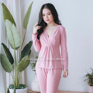 Bộ Đồ Bầu Sau Sinh Vạt Chéo Cao Cấp