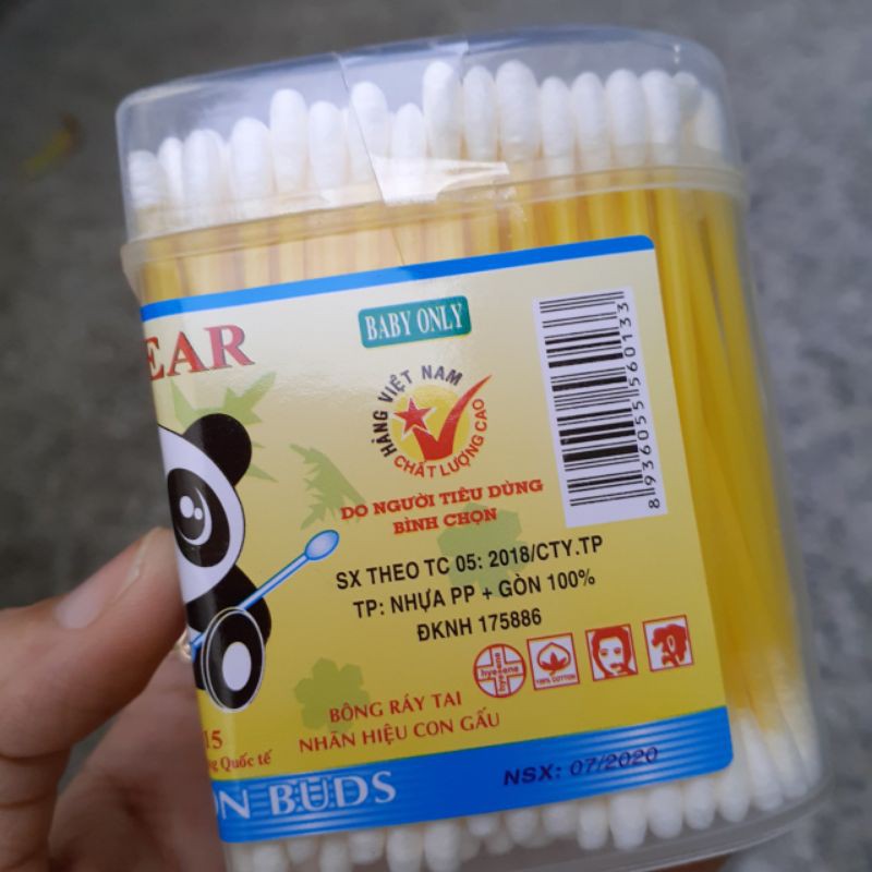 Hộp tăm bông The Bear trẻ em (Hộp 240 que)