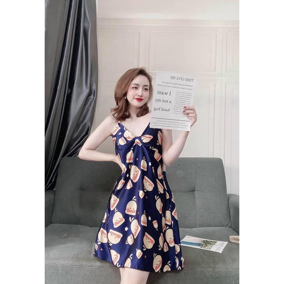 [DƯỚI 60KG] ĐẦM SATIN VỊT CON DỄ THƯƠNG CÓ MÚT, SATIN XỊN MẶC RẤT MÁT - XƯỞNG NHÀ TỰ MAY - Đầm Satin vịt con