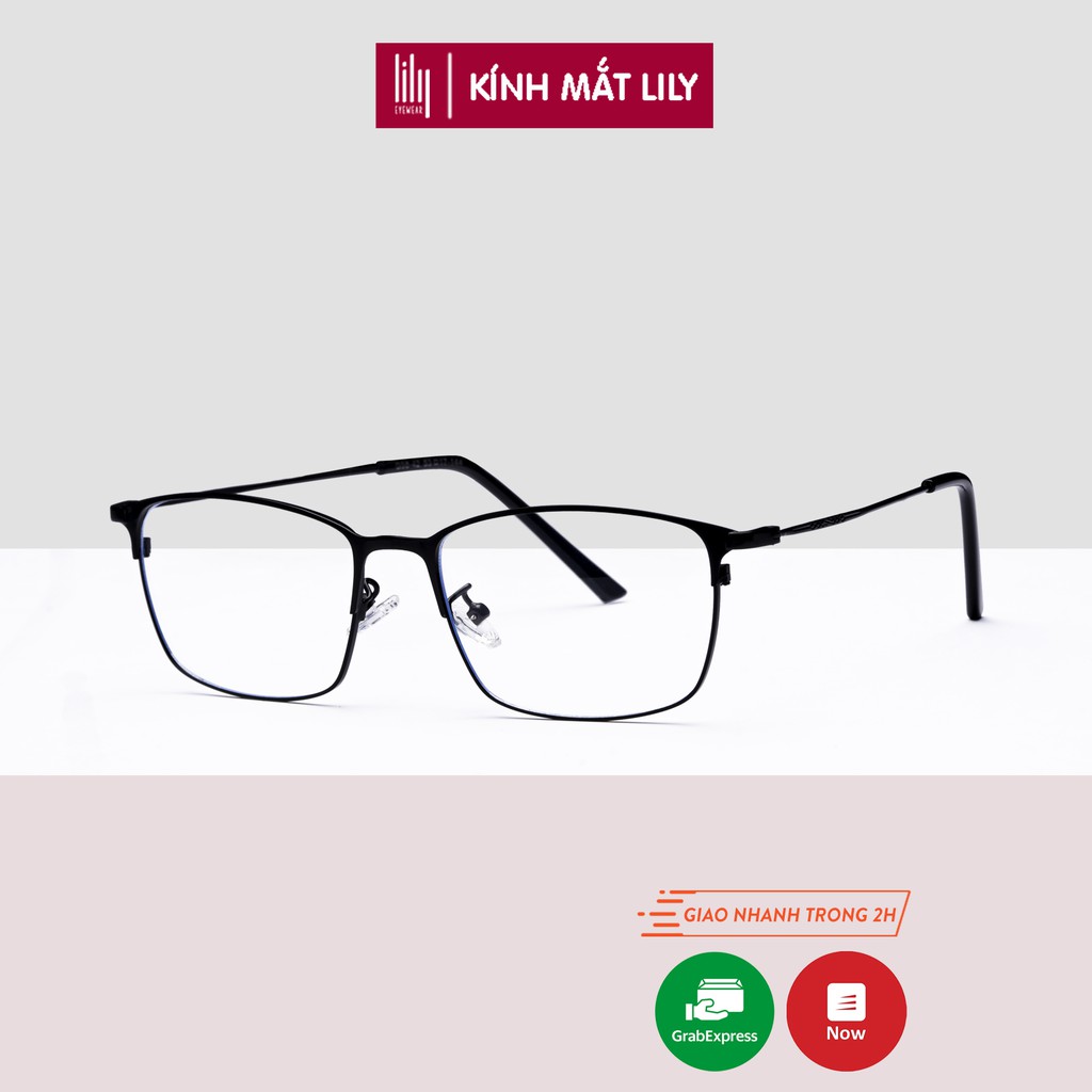 Gọng kính cận kim loại nam nữ Lilyeyewear, thiết kế mắt vuông phù hợp với nhiều khuôn mặt 9042