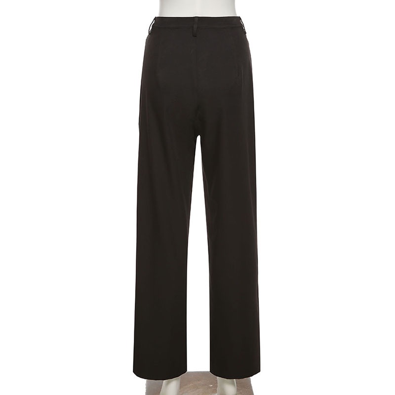 DUNEA Quần Dài Dáng Rộng Thiết Kế Cắt Cá Tính Quyến Rũ Cho Nữ