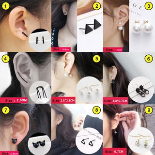 BST Bông Khuyên Tai Mini Hàn Quốc Họa Tiết Hình Học Phong Cách Trẻ Trung Cute !