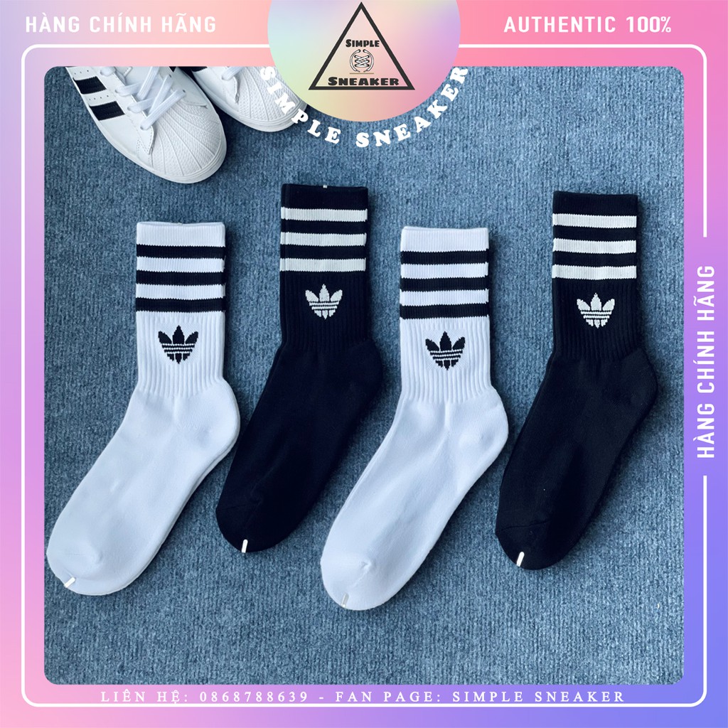 Tất Adidas Ba Sọc Cao Cấp FREESHIP Vớ Nam Nữ Unisex Chính Hãng - Tất Cổ Cao Dày Dặn Chống Hôi Chân Và Chơi Thể Thao