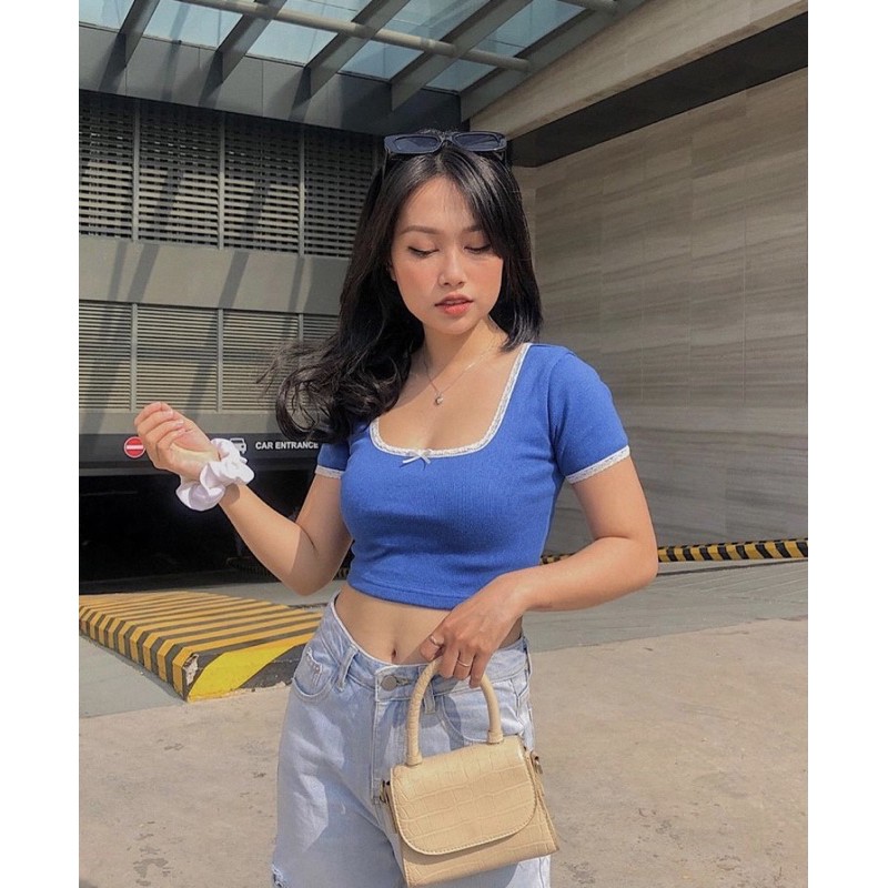 ÁO_CROTOP_VIỀN_REN(kèm hình thật 100%)