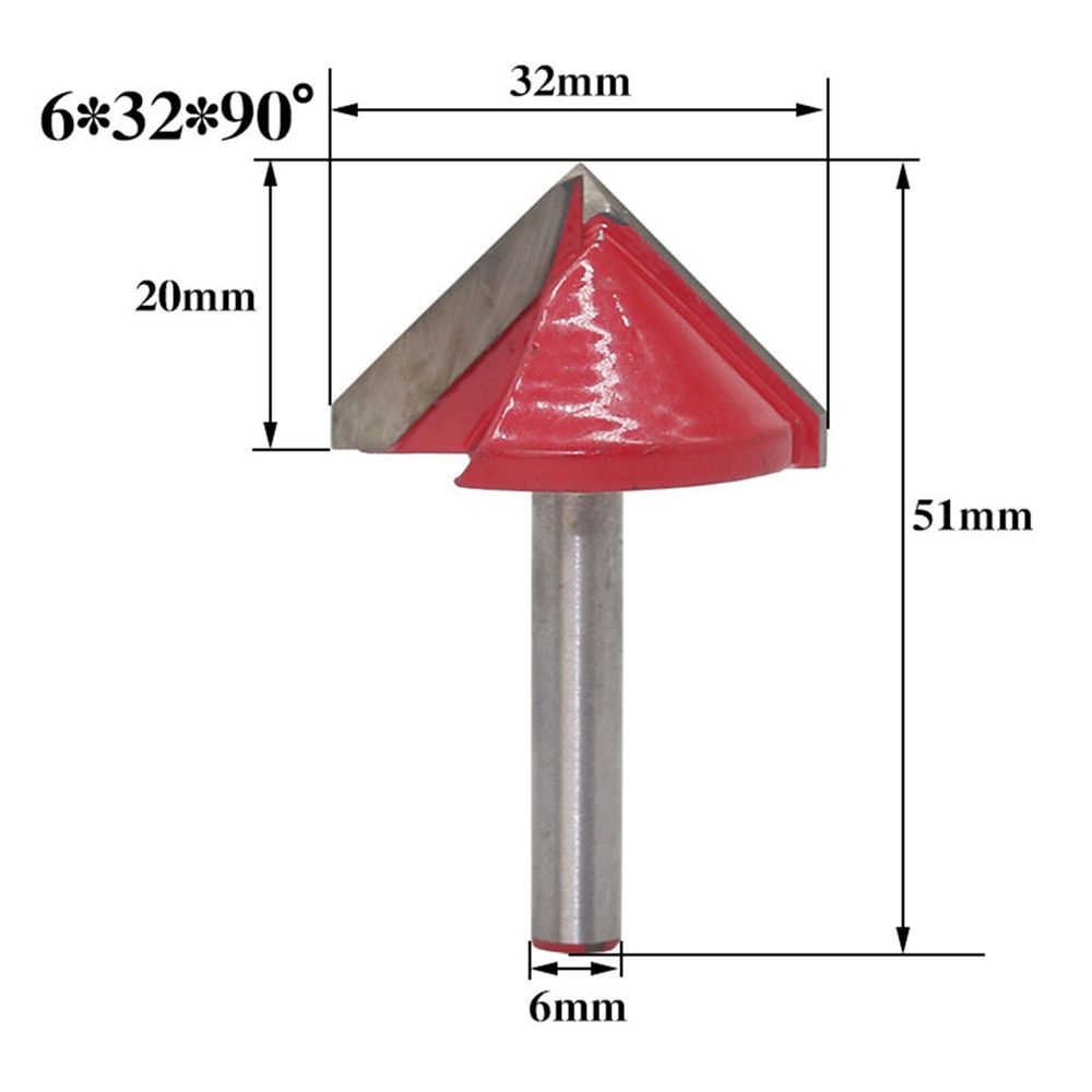 MUVAKO Mũi khoan cắt gỗ  6mm bằng thép tungsten CNC 3D 60/90/120/150 độ