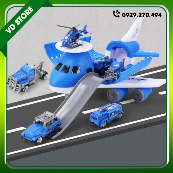 Bộ Đồ Chơi Máy Bay Biến Dạng - Tặng Kèm 3 Ô Tô Và 1 Máy Bay - Mô Hình Máy Bay Biến Hình