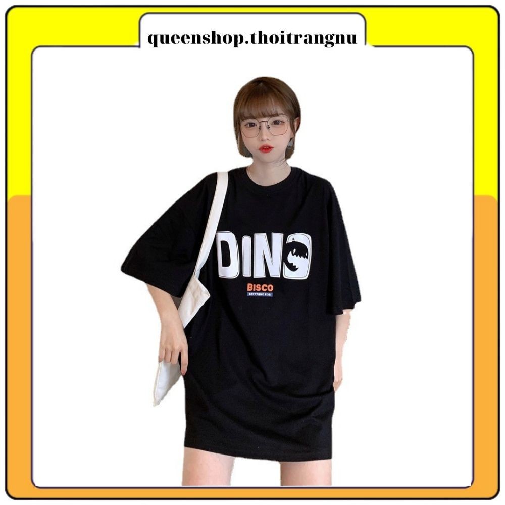 Áo thun tay lỡ nữ dáng rộng , áo phông nam nữ unisex 3158 dino Queenshop
