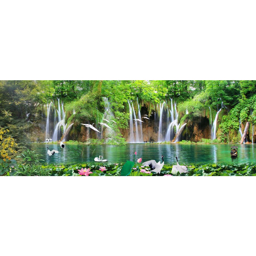 Tranh phong cảnh thác nước thiên nhiên tươi đẹp 3D