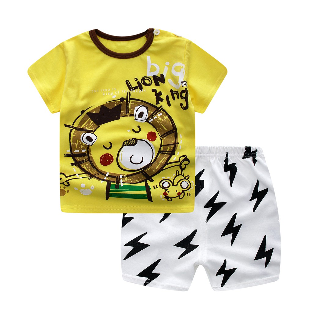 Set Áo Thun Tay Ngắn &amp; Quần Short Cho Bé 0-5 Tuổi