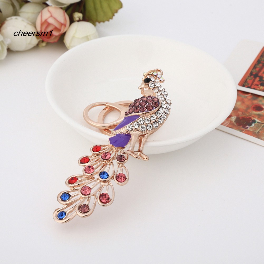 Sườn Xám Cách Tân Thời Trang♥Móc Khóa Con Công Đính Đá Thời Trang Phong Cách
