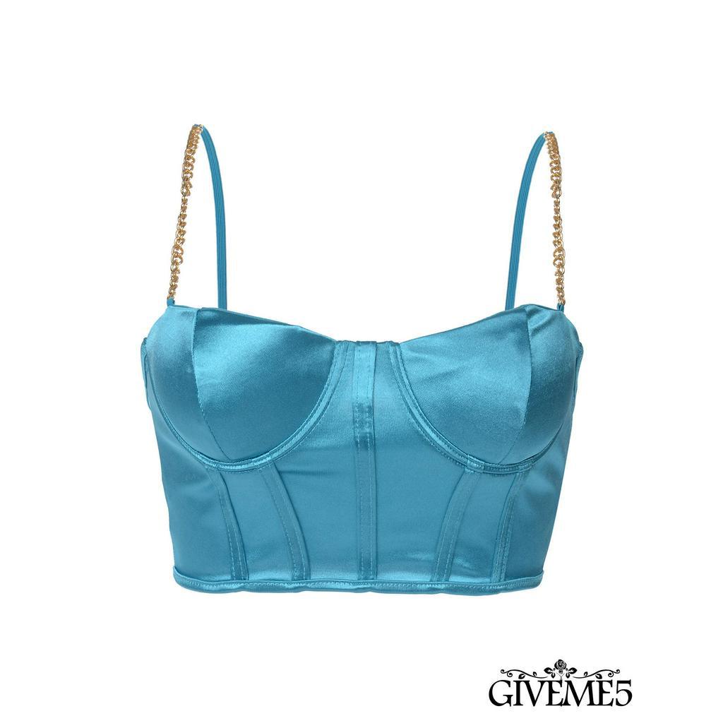 Áo lửng 2 dây màu trơn kiểu dáng quyến rũ cho nữ