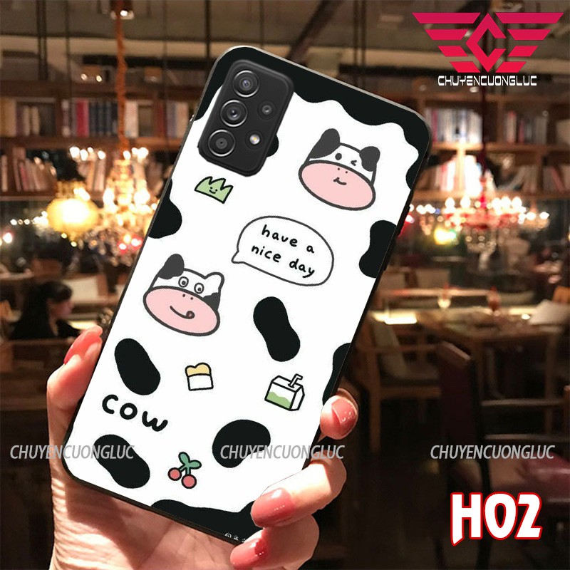 ỐP LƯNG SAMSUNG GALAXY A22/ A32/ A52/ A72/ A03S BẰNG IN HÌNH BÒ SỮA SIÊU CUTE BẰNG KÍNH | BigBuy360 - bigbuy360.vn