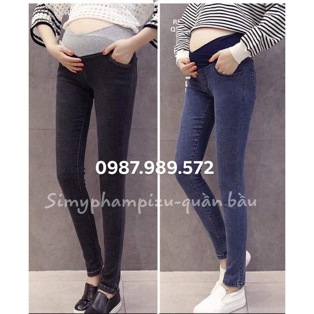 Quần Bầu Cạp Chéo (Jean Thật) có chun chỉnh bụng
