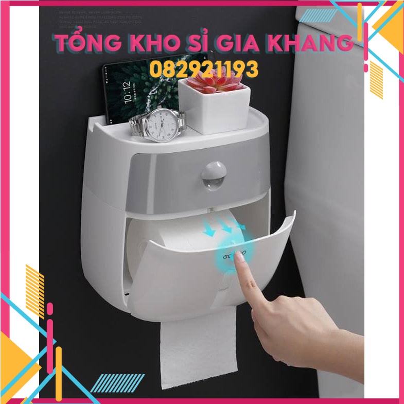 sp93 Hộp đựng Giấy Vệ Sinh ECOCO Cao cấp 2 tầng - Đa năng, Sang trọng, Tiện dụng đ