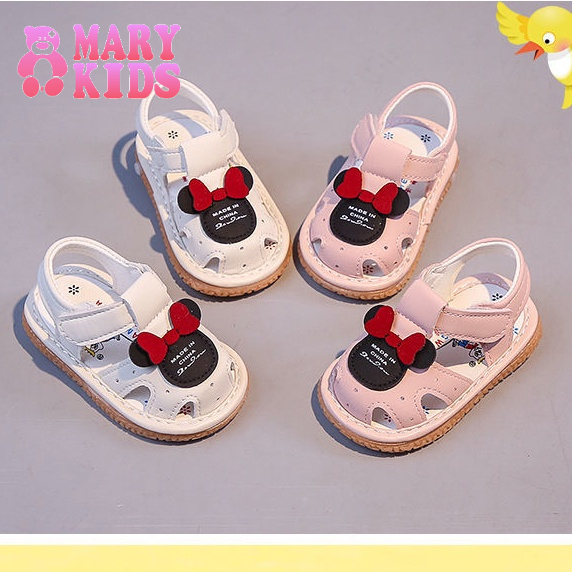 Giày Đế Mềm Hình Chuột Mickey Cho Bé Tập Đi