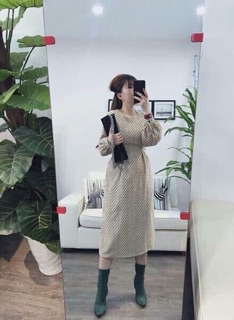 Váy chấm bi nhung
