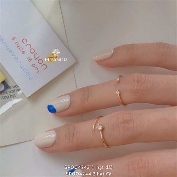 Nhẫn nữ hở bạc 925 Eleanor Accessories phụ kiện trang sức đính đá đơn giản