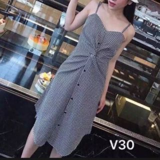 Đầm 2 dây xoắn bụng