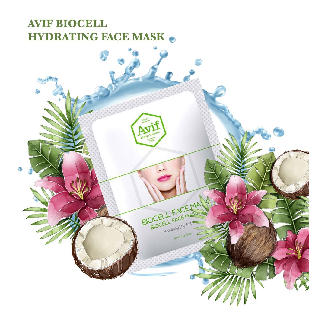 Mặt nạ sinh học Avif Biocell Hydrating Face Mask dưỡng ẩm da chuyên sâu