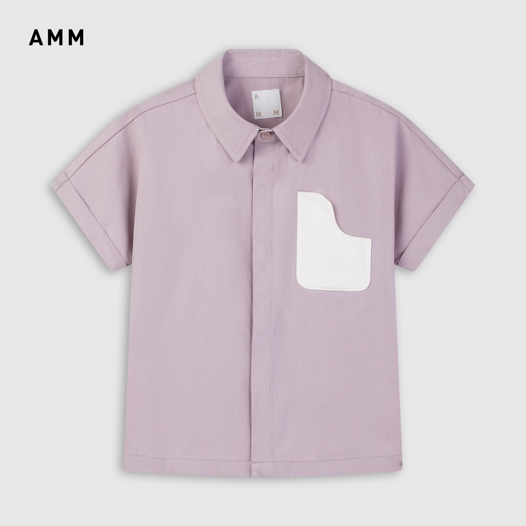 [Mã INCU20 giảm 20K đơn 150K] AMM Áo Sơ Mi Ngắn Tay Trẻ Em Phối Túi